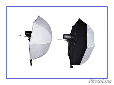 Лот: 3808862. Фото: 1. Софтбокс - зонт на просвет чёрно-белый... Вспышки, осветители, рассеиватели