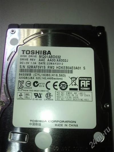 Лот: 2548716. Фото: 1. Жесткий диск для ноутбука TOSHIBA... Жёсткие диски (HDD)