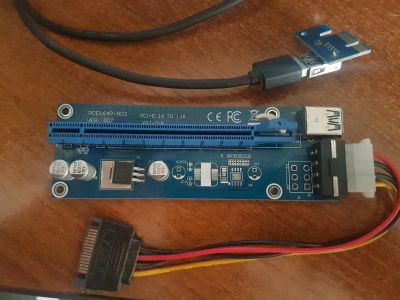 Лот: 17498743. Фото: 1. Райзер (Riser) PCI-E 1x-16x 4pin... Шлейфы, кабели, переходники