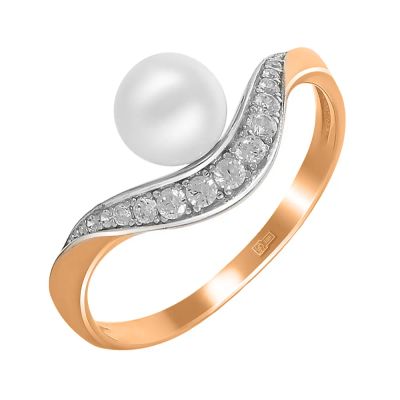 Лот: 23850860. Фото: 1. Кольцо TALANT из золота с жемчугом... Кольца, перстни