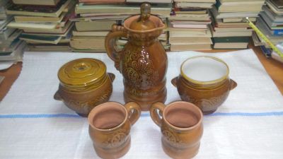 Лот: 12158812. Фото: 1. сервиз глиняный...(3-3\3). Сервизы, наборы посуды