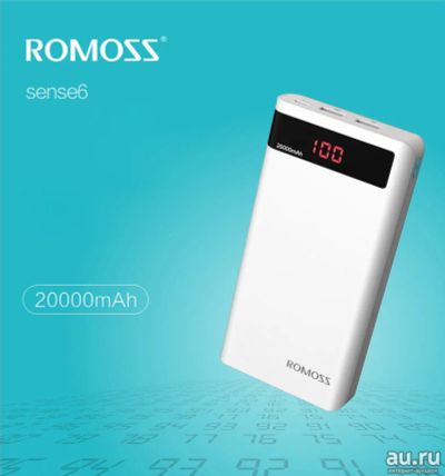 Лот: 10082524. Фото: 1. Romoss sense 6P Power Bank емкость... Внешние, портативные аккумуляторы для смартфонов (Power bank)