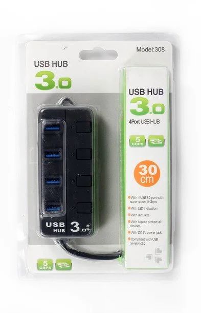 Лот: 9630938. Фото: 1. USB HUB 4 порта USB 3.0 Бесплатная... USB хабы