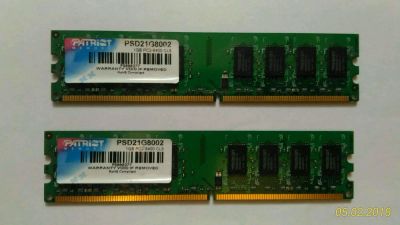 Лот: 11471472. Фото: 1. DDR2 Patriot. Оперативная память