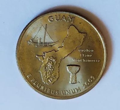 Лот: 22852325. Фото: 1. США 25 центов (квотер) 2009 Гуам... Америка