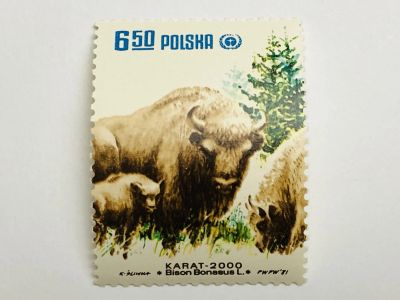 Лот: 23316597. Фото: 1. Животные. Дикий бизон. 6.50 злотых... Марки
