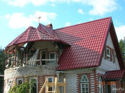 Лот: 9819554. Фото: 1. Металлочерепица 1,19х2,20м красное... Кровельные материалы