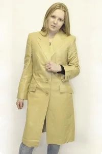 Лот: 3354469. Фото: 1. Кожаное пальто Италия. Отличный... Верхняя одежда