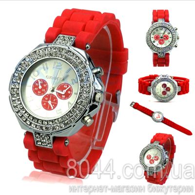 Лот: 1987996. Фото: 1. Новые красные часы Geneva Crystal... Другие наручные часы