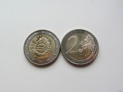 Лот: 14909901. Фото: 1. Словения 2 евро 2012 " 10 лет... Европа