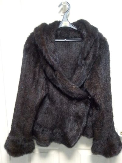 Лот: 3782059. Фото: 1. Продам вязаную норковую накидку... Верхняя одежда