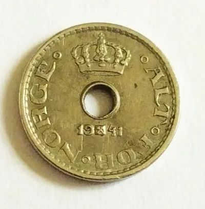 Лот: 25605811. Фото: 1. Норвегия 10 эре 1941. Европа