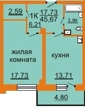 Лот: 6736931. Фото: 1. 1-комн. квартира ЖК "Глобус". Квартиры, студии
