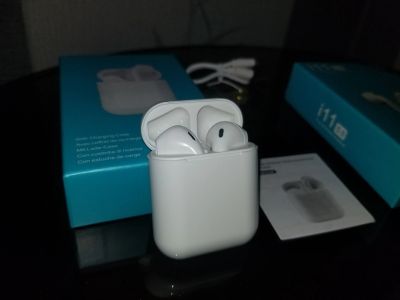 Лот: 16958669. Фото: 1. Bluetooth наушники Airpods I11... Наушники, гарнитуры