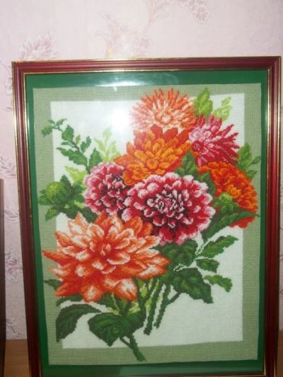 Лот: 8281130. Фото: 1. Картина вязанная. Размер 29x35см. Вышивание