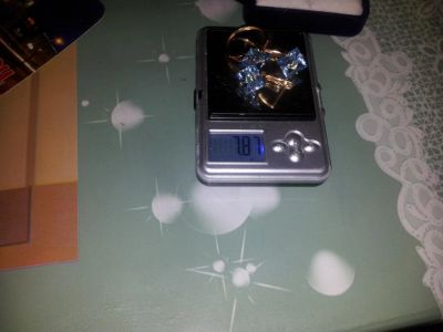 Лот: 4128464. Фото: 1. комплект серьги+кольцо. топаз. Комплекты изделий