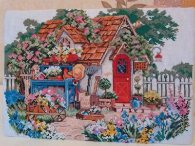 Лот: 3422159. Фото: 1. Картина любимый дом. Вышивание