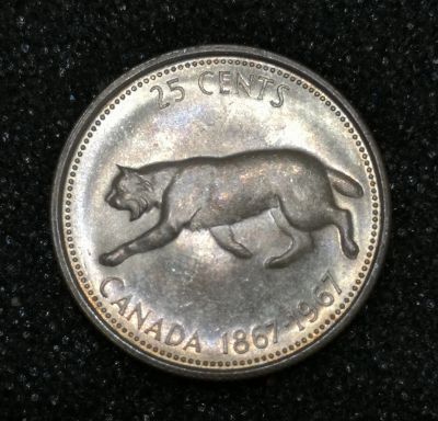Лот: 22559581. Фото: 1. 25 центов 1967 года. Канада. 100... Америка