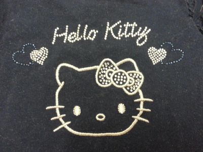 Лот: 4812756. Фото: 1. Футболочка со стразами Hello Kitty... Футболки, поло, топы, лонгсливы