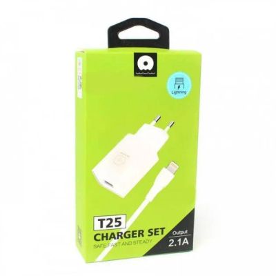 Лот: 22150627. Фото: 1. СЗУ WUW T-25 1*USB 2.1A + Lighting... Зарядные устройства, блоки питания, адаптеры сетевые для смартфонов