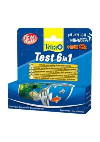Лот: 5336989. Фото: 1. Тест-полоски Tetra Test 6 в 1... Другое (аквариумистика)