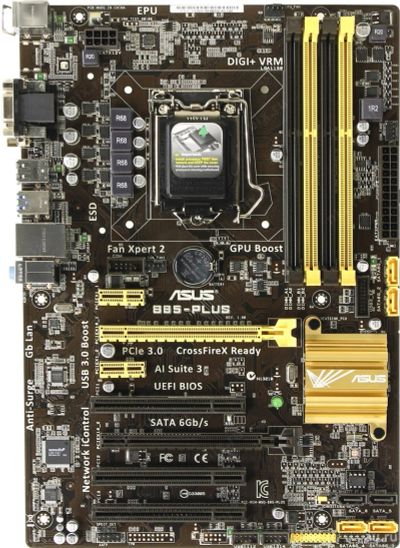 Лот: 16630353. Фото: 1. Материнская плата ASUS B85-PLUS... Материнские платы