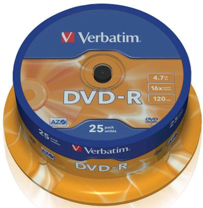Лот: 11347785. Фото: 1. DVD-R Verbatim (4.7 Gb, 16x, Cake... CD, DVD, BluRay