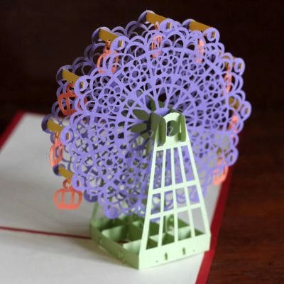Лот: 4465456. Фото: 1. Оригинальная 3d открытка "Карусель... Открытки, конверты
