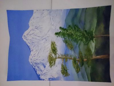 Лот: 3695116. Фото: 1. Картина "Снежные горы". Произведения