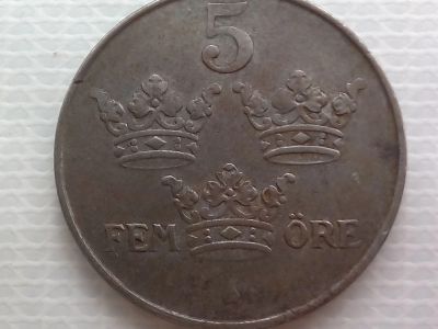 Лот: 14479192. Фото: 1. Монета Швеции 5 эре, железо, 1949... Европа