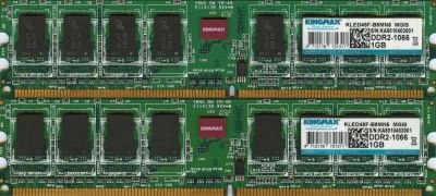 Лот: 8529948. Фото: 1. DDR2 2Gb KingMax 2x1Gb PC2-8500... Оперативная память