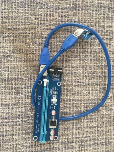 Лот: 17683684. Фото: 1. Riser PCI-E 1x-16x, 6pin Ver 006C. Шлейфы, кабели, переходники