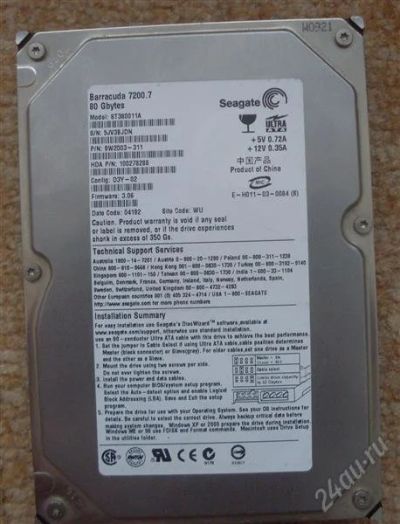 Лот: 2682301. Фото: 1. Жесткий диск 80 Гб Barracuda 7200... Жёсткие диски (HDD)