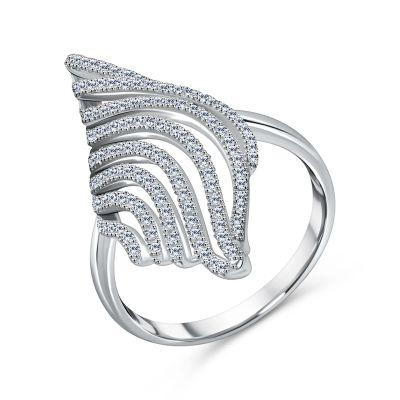 Лот: 23822711. Фото: 1. Серебряное кольцо с фианитами. Кольца, перстни