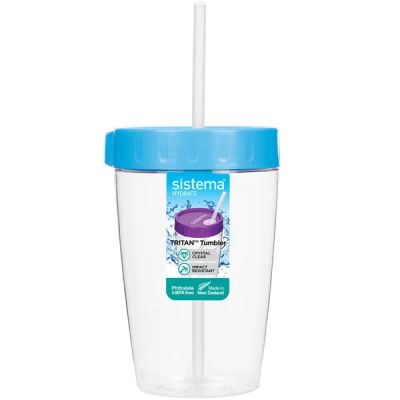 Лот: 24507678. Фото: 1. Стакан с трубочкой Sistema Hydrate... Кружки, стаканы, бокалы
