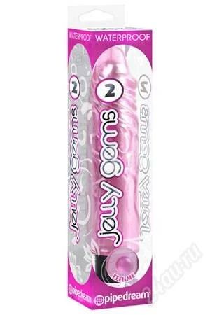 Лот: 2407984. Фото: 1. Вибромассажер JELLY GEMS №2 розовый. Игрушки