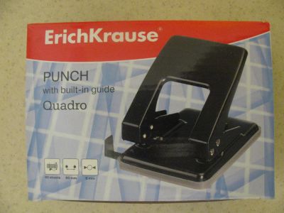 Лот: 6554103. Фото: 1. Дырокол ErichKrause Quadro со... Степлеры, дыроколы