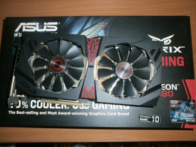 Лот: 11901703. Фото: 1. видеокарта r9 380 asus strix 4gb. Видеокарты
