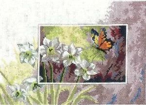 Лот: 7629694. Фото: 1. Схема "Лилия с бабочкой". Вышивание