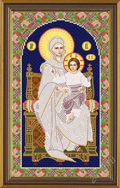 Лот: 2417396. Фото: 1. Божья Матерь на Престоле. Вышивание
