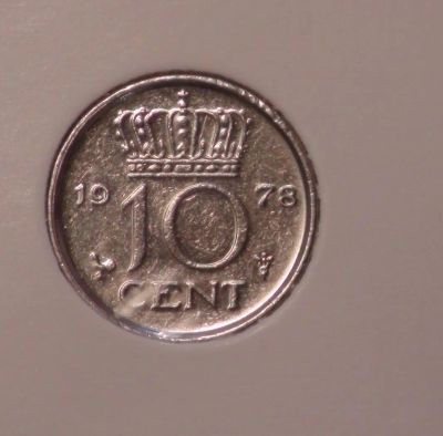 Лот: 4031627. Фото: 1. 10 центов Нидерланды 1978 г... Европа