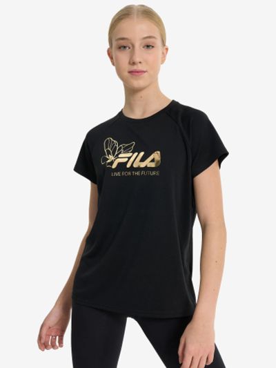 Лот: 24786129. Фото: 1. Футболка для девочек FILA, Черный. Другое (спортивная одежда)