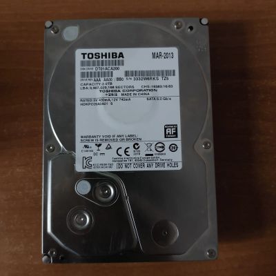 Лот: 18859673. Фото: 1. Жесткий диск Toshiba 2 TB. Жёсткие диски (HDD)
