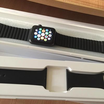 Лот: 6172098. Фото: 1. Apple Watch 42mm Sport Space Gray. Смарт-часы, фитнес-браслеты, аксессуары