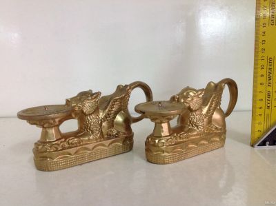 Лот: 13379919. Фото: 1. Подсвечники пара СССР литьё цинк. Орудия труда