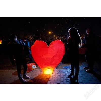 Лот: 4718775. Фото: 1. Большой небесный фонарик сердце... Другое (сувениры, подарки)
