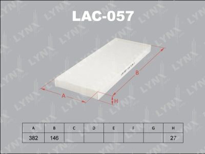 Лот: 13356827. Фото: 1. Lynx LAC-057 Салонный фильтр. Расходные материалы