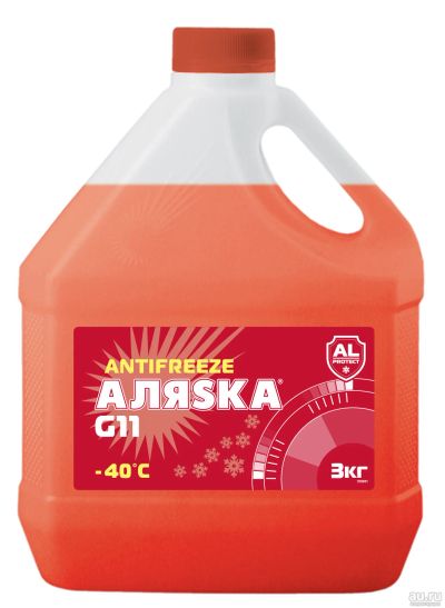 Лот: 18584573. Фото: 1. Антифриз аляска -40 g11 red 3кг... Масла, жидкости