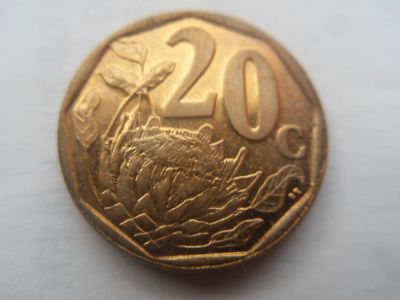 Лот: 10872718. Фото: 1. ЮАР 20 центов 2007. Африка