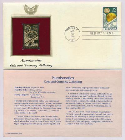 Лот: 16786536. Фото: 1. США 1991 КПД с металлической репликой... Марки
